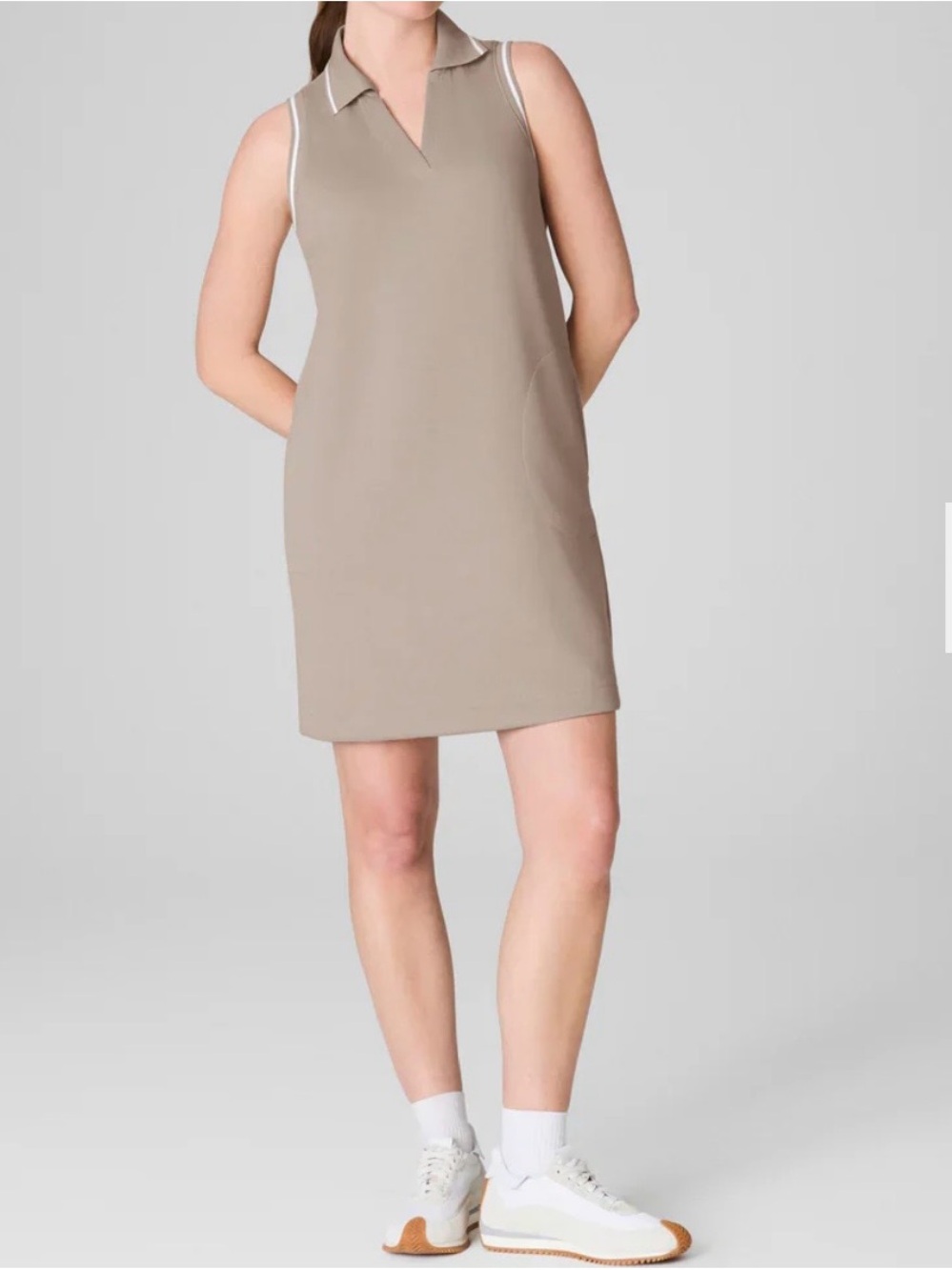 SPANX AirPique Polo Tank Dress Women's Ashwood Size Small NWT
